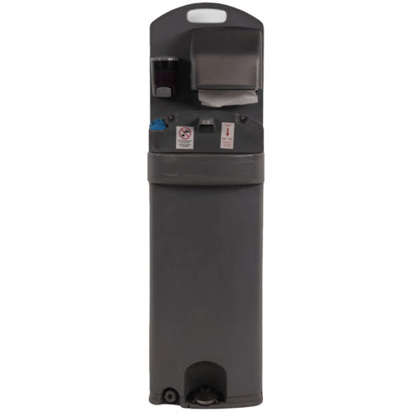 Close-up of a portable sink for rental available at Zuidema in New York & New Jersey